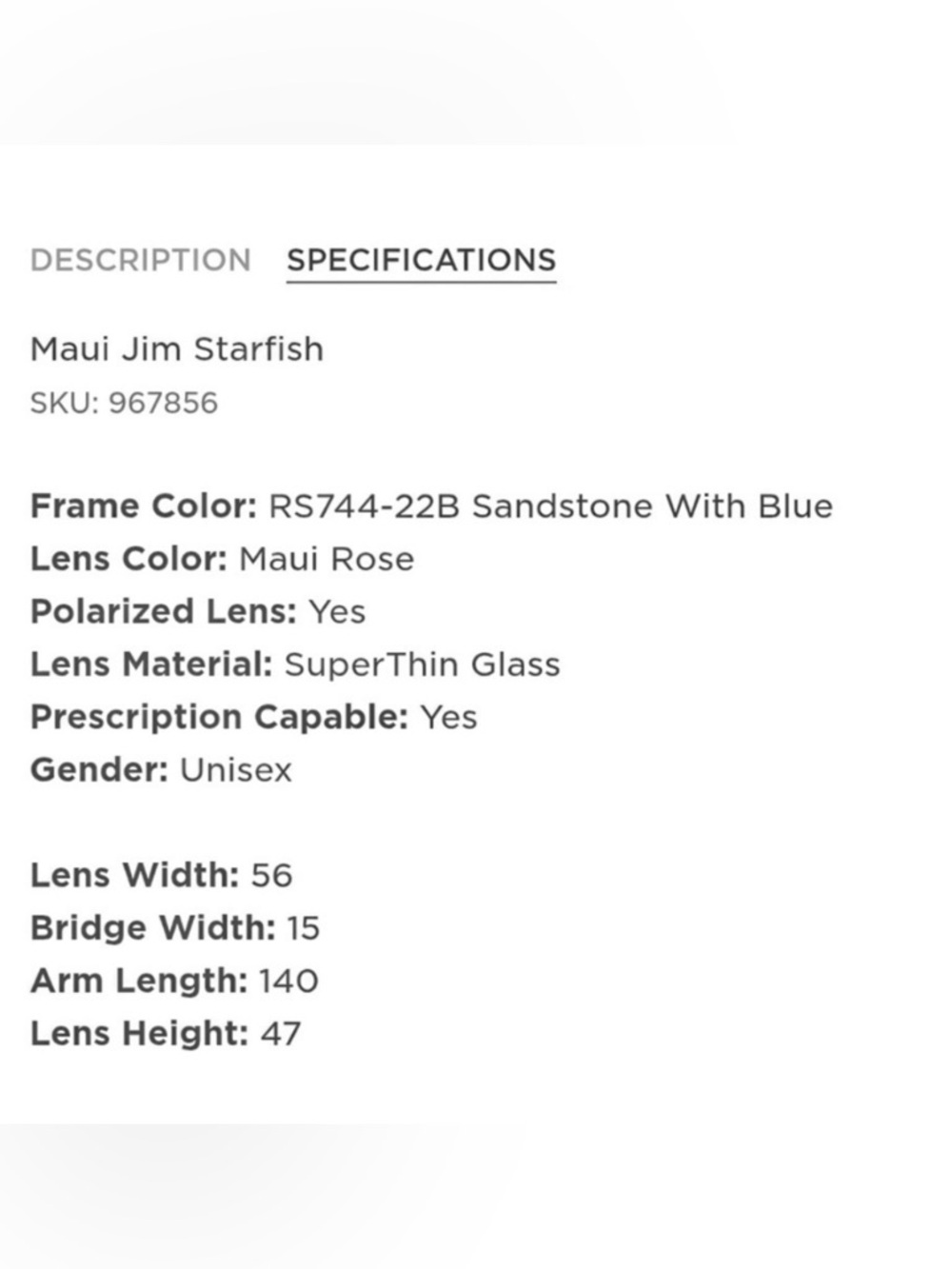 NWOT Maui Jim Starfish Maui Rose Sunglasses 56-15-140 - Picture 11 of 13